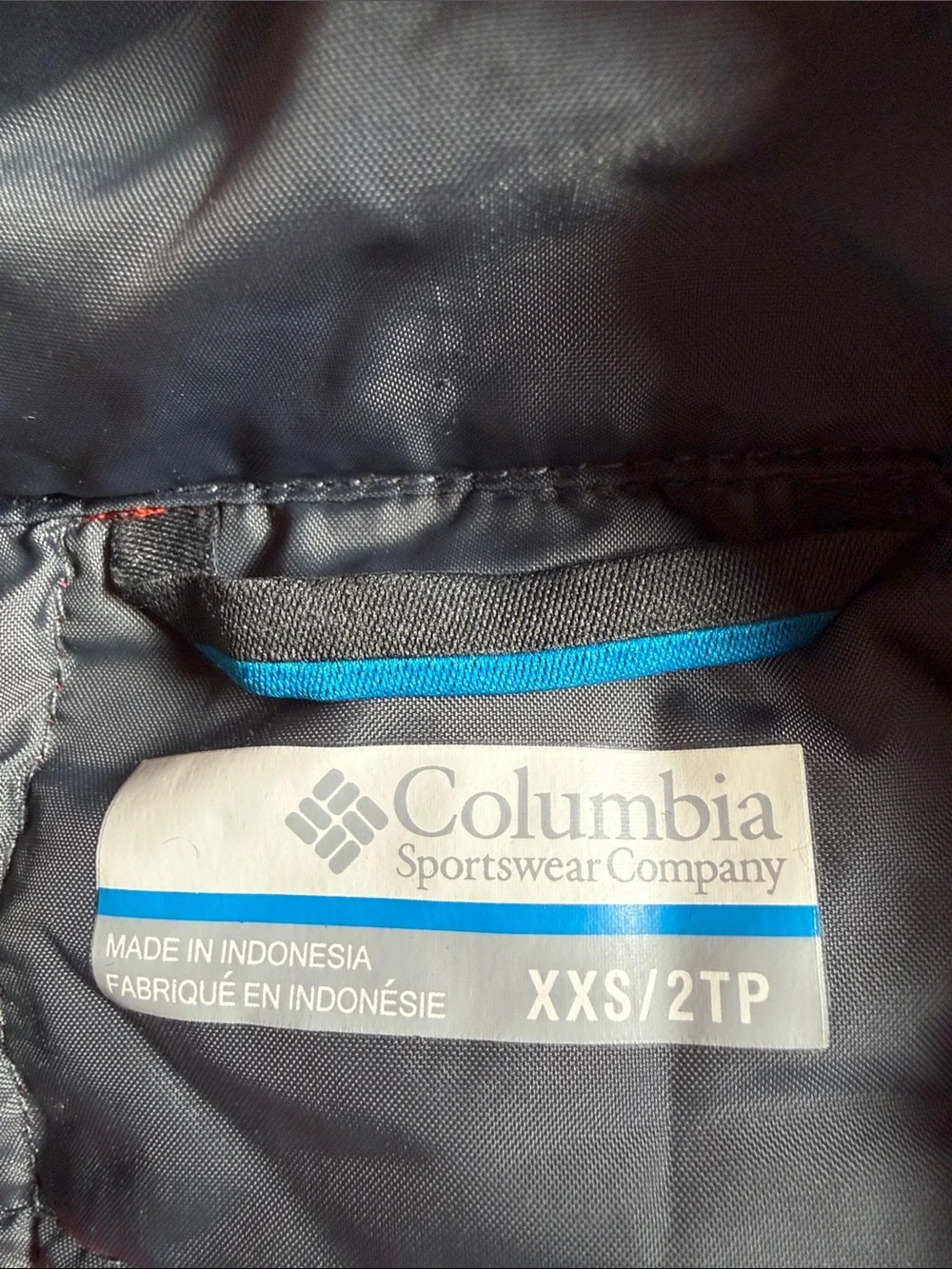 Columbia Dark Gray Jacket with Blue Trim